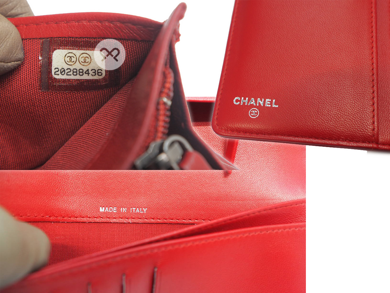 Brand New ! Chanel 20288436 Red Lambskin Boy Flap 8 Cards Long Wallet Ruthenium Hardware - Image 5