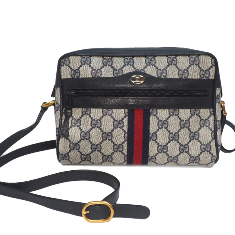 Gucci Vintage 56.02.004 Blue Web GG Crossbody Bag