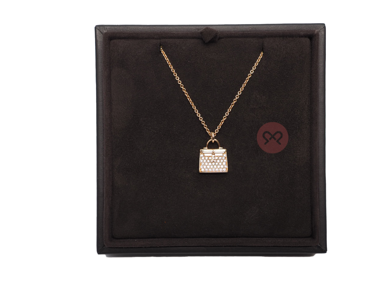 Hermes Kelly Amulettes Pendant 750 Rose Gold With 38 Diamonds 11.61g Necklace - Image 3