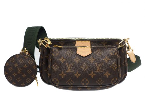BRAND NEW ! Louis Vuitton M44813 Monogram Canvas Multi Pochette Accessories -Khaki Strap