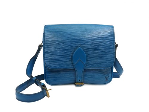 Louis Vuitton M52245 Toledo Bleu/ Blue Epi Leather Cartouchiere Bag (MI0950)