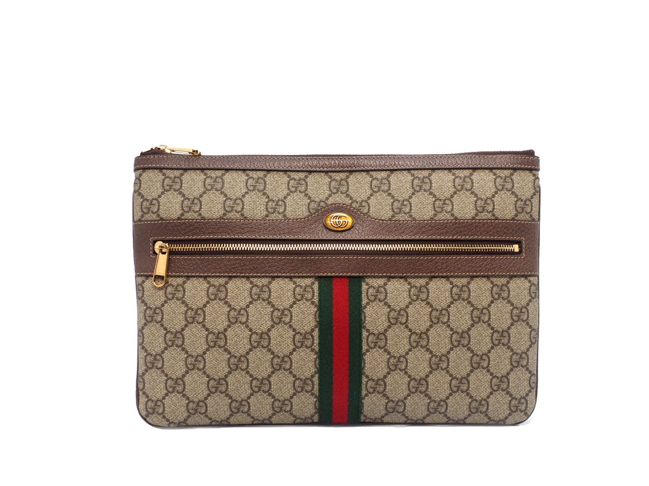 Gucci 517551 Brown Ophidia GG Supreme Pouch/ Clutch Bag