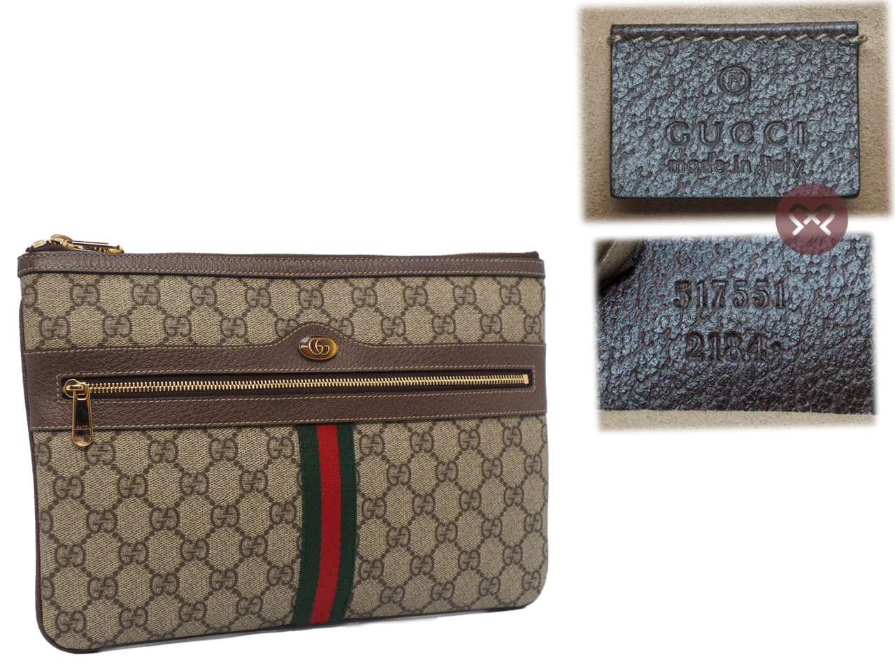 Gucci 517551 Brown Ophidia GG Supreme Pouch/ Clutch Bag - Image 2