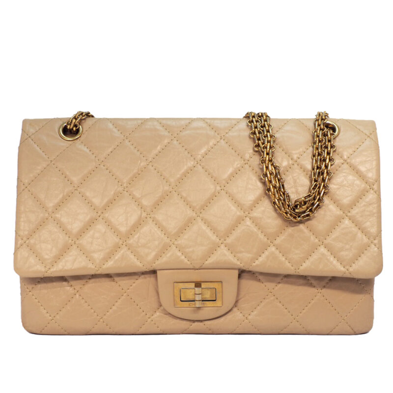 Chanel 18345286 31cm 2.55 Large Reissue 227 Beige Aged Calfskin Gold-Tone Metal