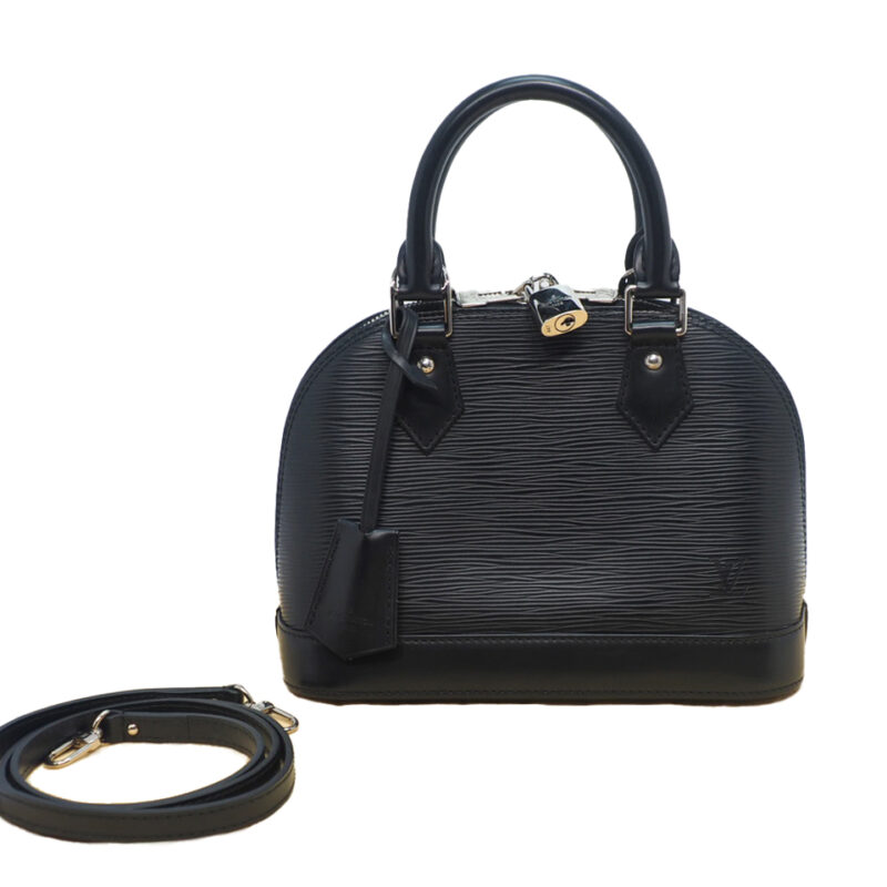 Louis Vuitton M40862 Black Epi Leather Alma BB Tote with Strap