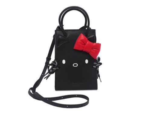 Balenciaga 619016 Black Calfskin Hello Kitty XXS Mini City Cross Body Bag