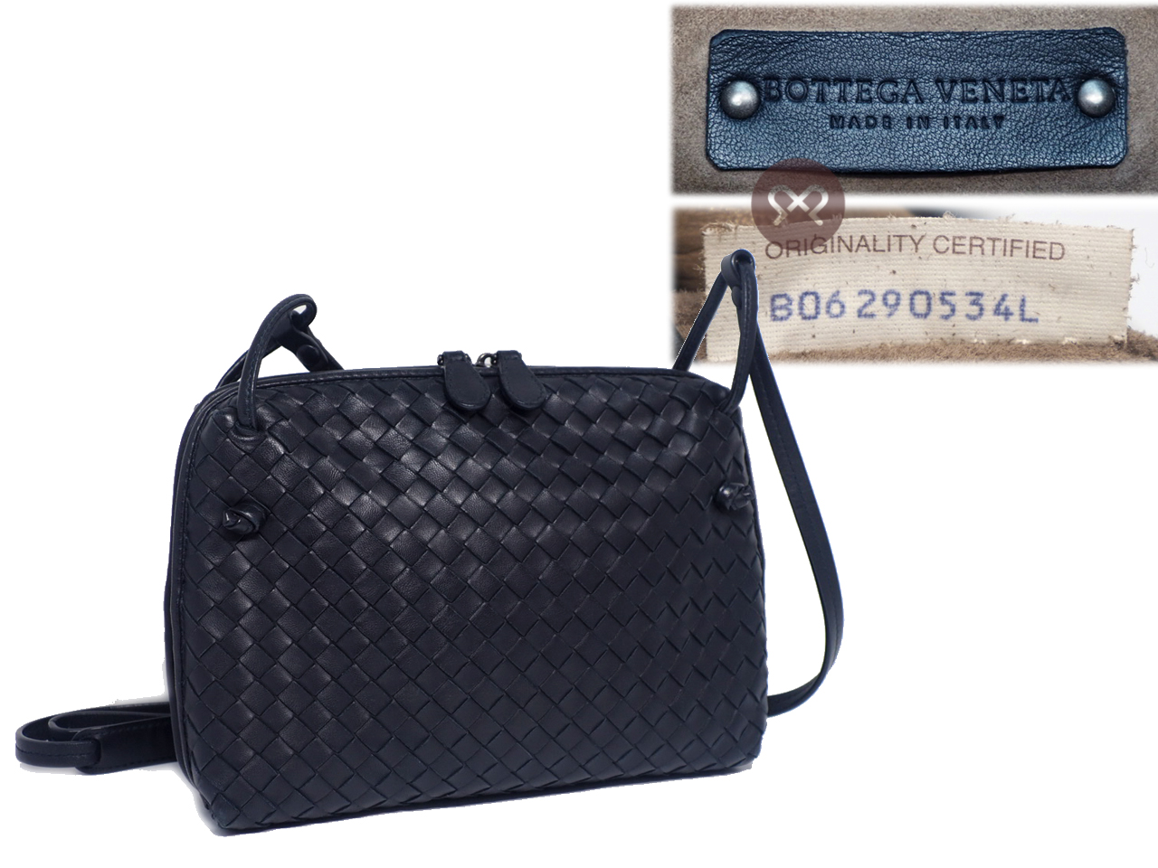 Bottega Veneta Black Intrecciato Nappa Leather Nodini Crossbody Bag- B06290534L - Image 2