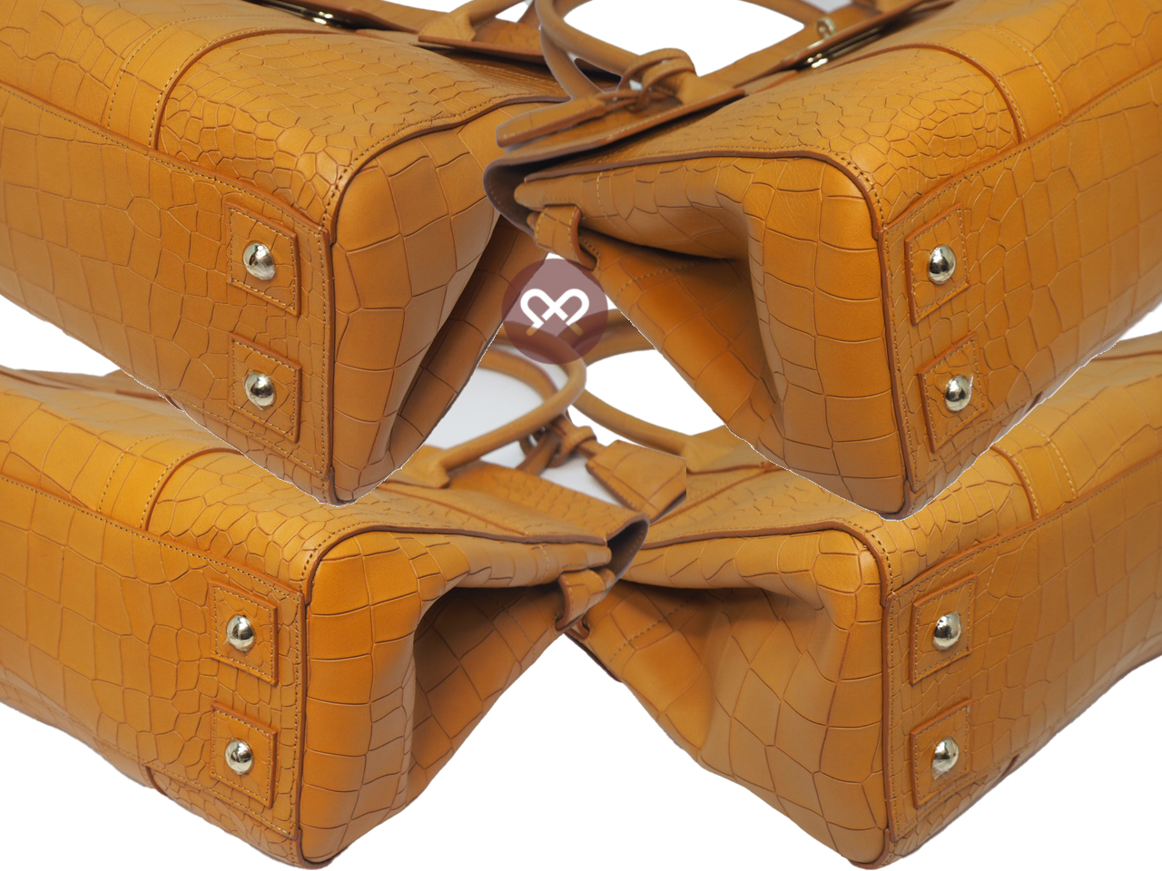 Mulberry Camel Deep Embossed Croco Leather Flip Lock Tote Bayswater Runway Bag - Image 5