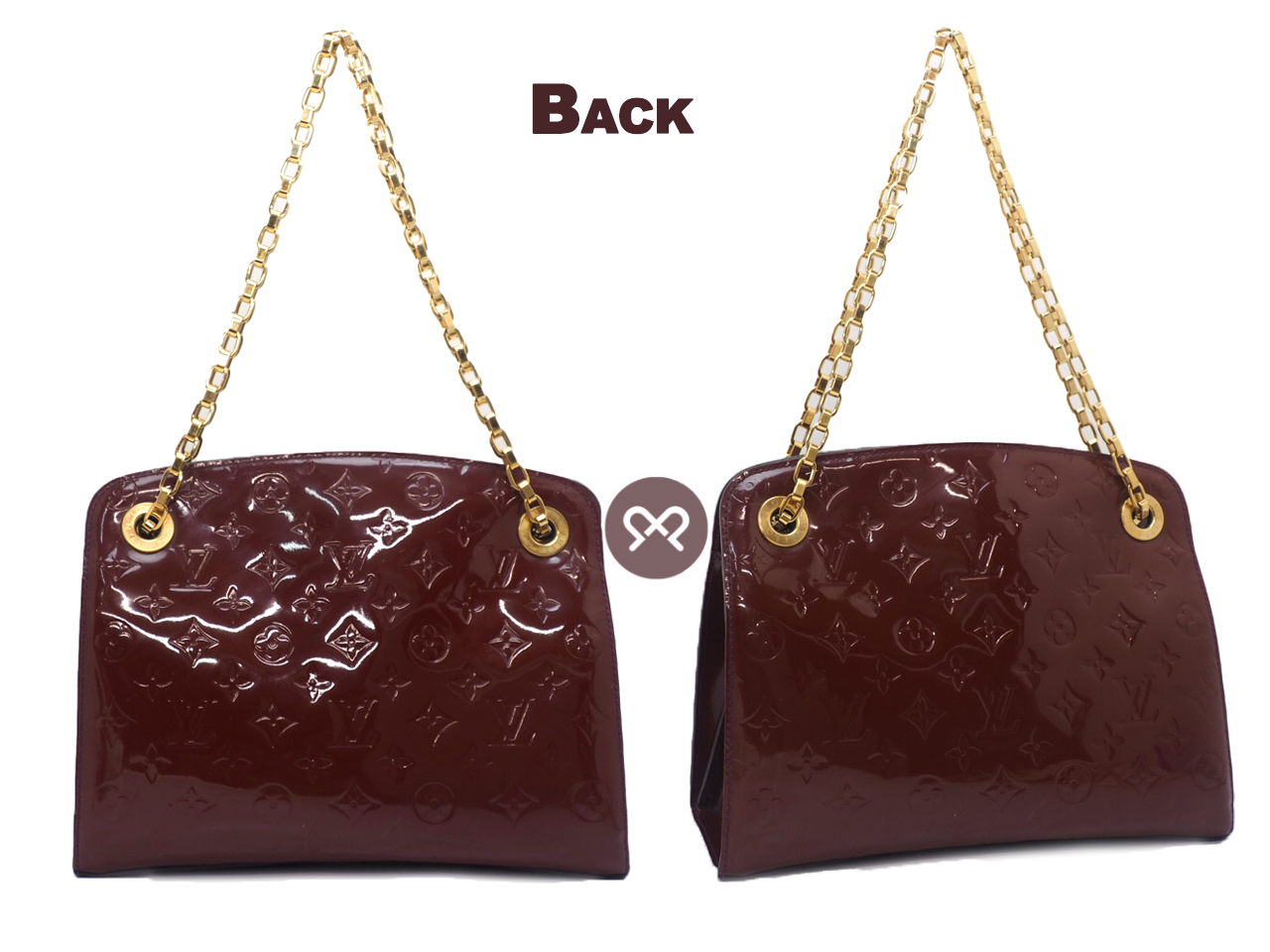 Louis Vuitton M90109 Monogram Vernis Leather Amethyst Viriginia MM 3C Chain Tote/ Shoulder Bag - Image 3