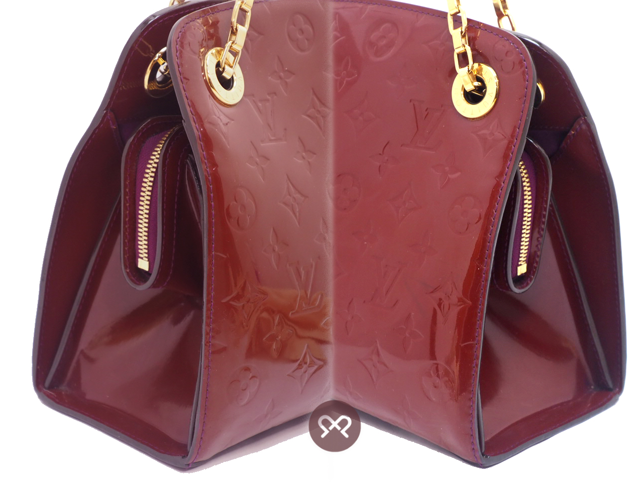 Louis Vuitton M90109 Monogram Vernis Leather Amethyst Viriginia MM 3C Chain Tote/ Shoulder Bag - Image 5