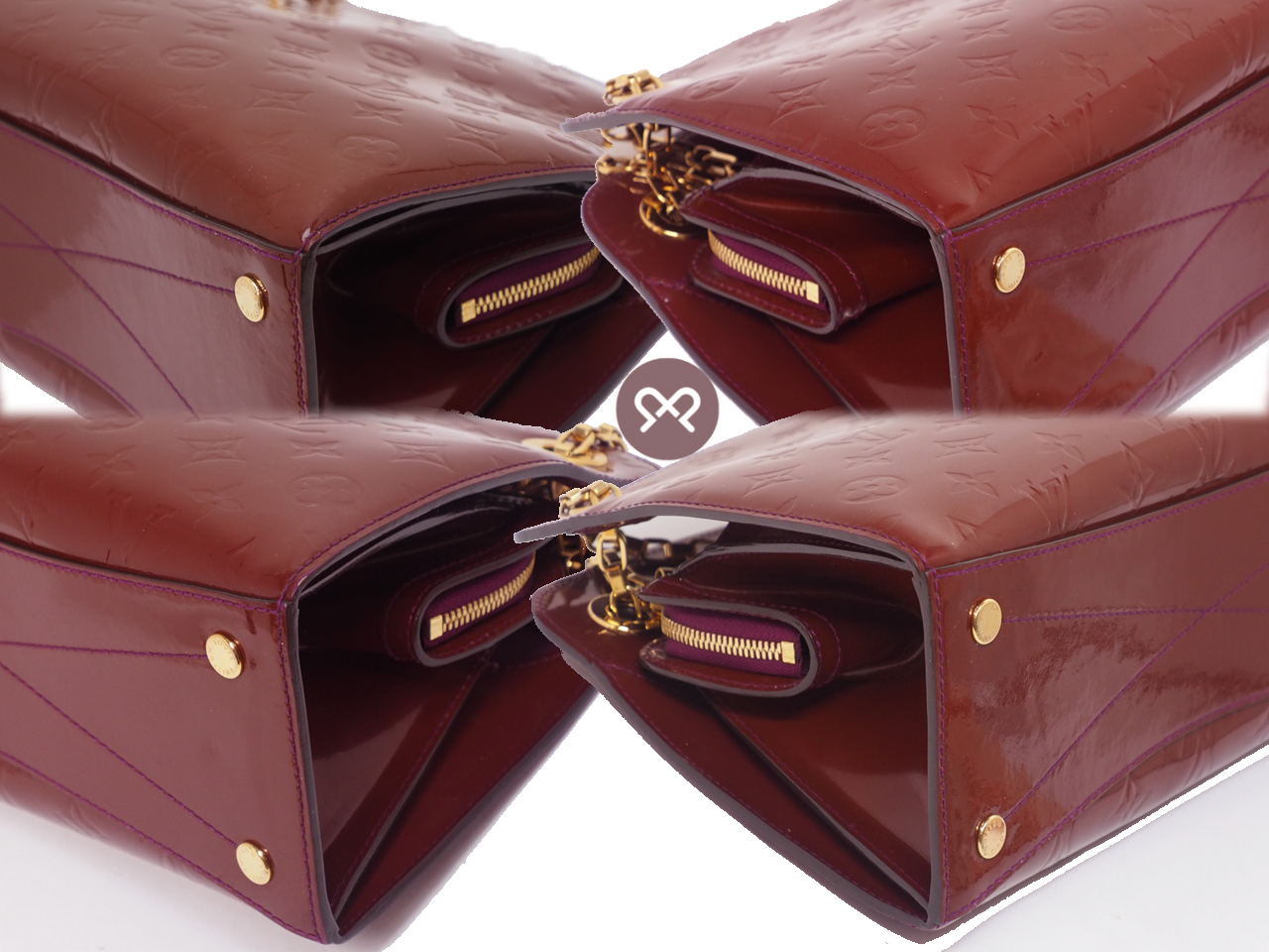 Louis Vuitton M90109 Monogram Vernis Leather Amethyst Viriginia MM 3C Chain Tote/ Shoulder Bag - Image 6