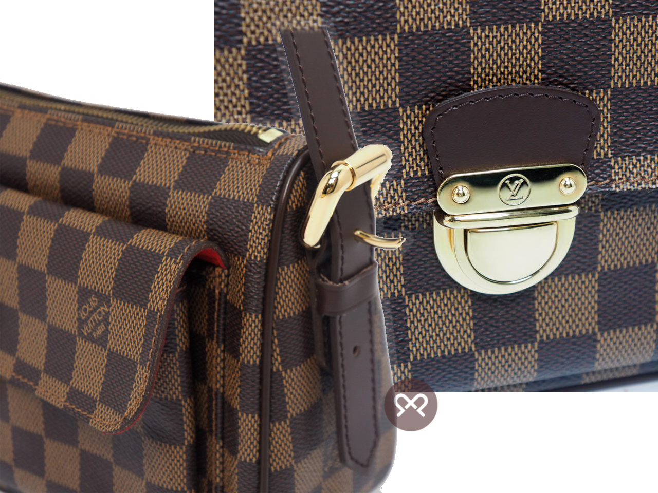 Louis Vuitton N60006 Damier Ebene Canvas Ravello GM Shoulder Bag (VI0036) - Image 6