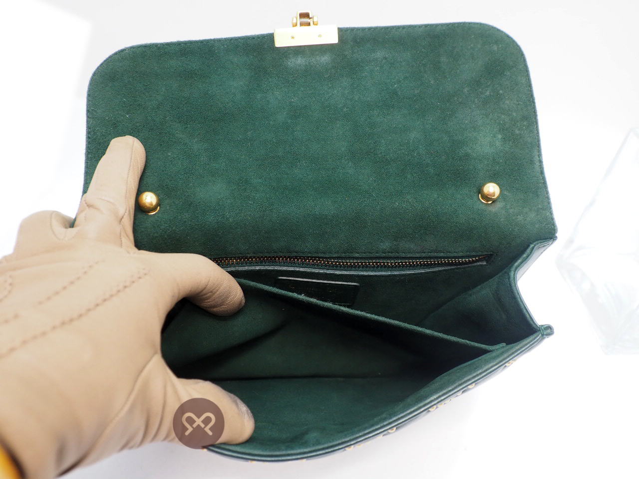 Dior Khaki Green Cannage Lambskin Leather Studded Dioraddict Flap Shoulder/ Crossbody bag - Image 13