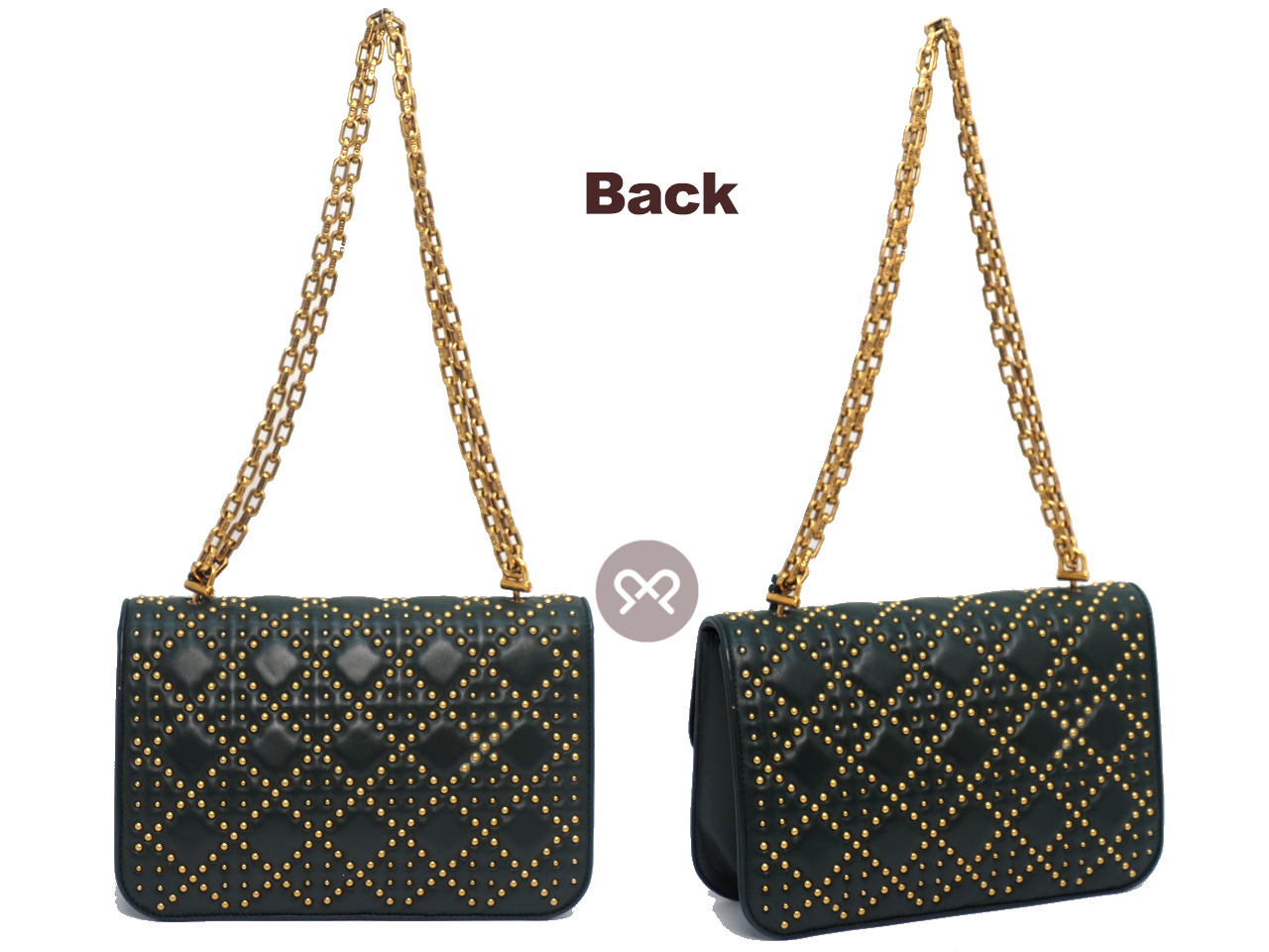 Dior Khaki Green Cannage Lambskin Leather Studded Dioraddict Flap Shoulder/ Crossbody bag - Image 6