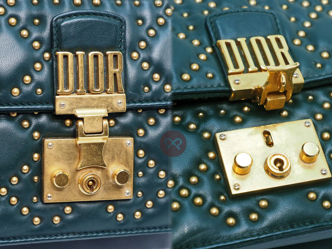 Dior Khaki Green Cannage Lambskin Leather Studded Dioraddict Flap Shoulder/ Crossbody bag - Image 8