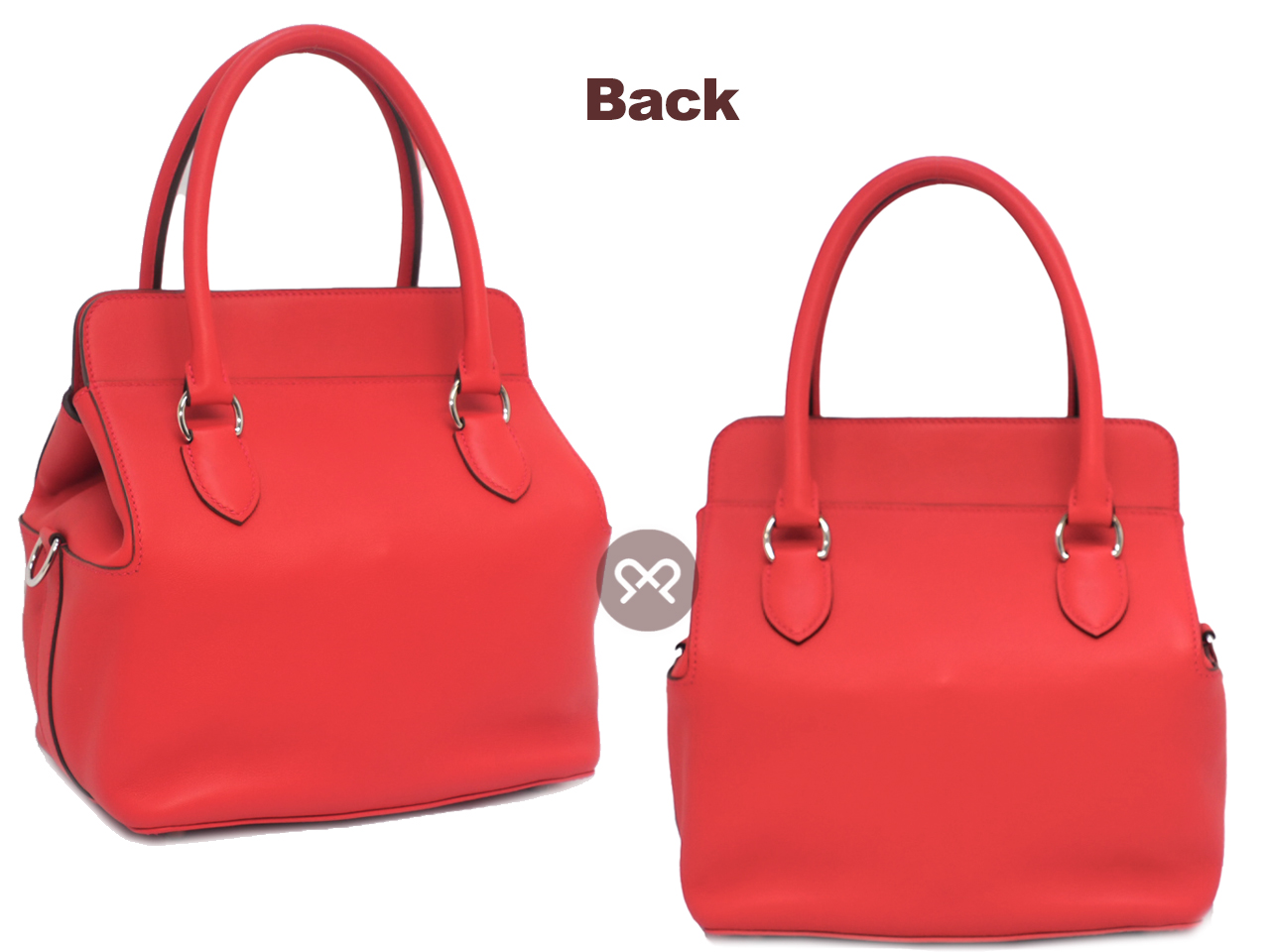Hermes Toolbox 20cm Red Swift Leather with Palladium Hardware X Stamp - Image 3