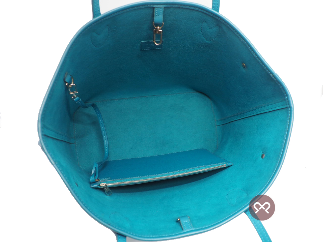 Louis Vuitton M40930 Cyan Epi Leather Neverfull MM Tote Bag (CA2143) - Image 11