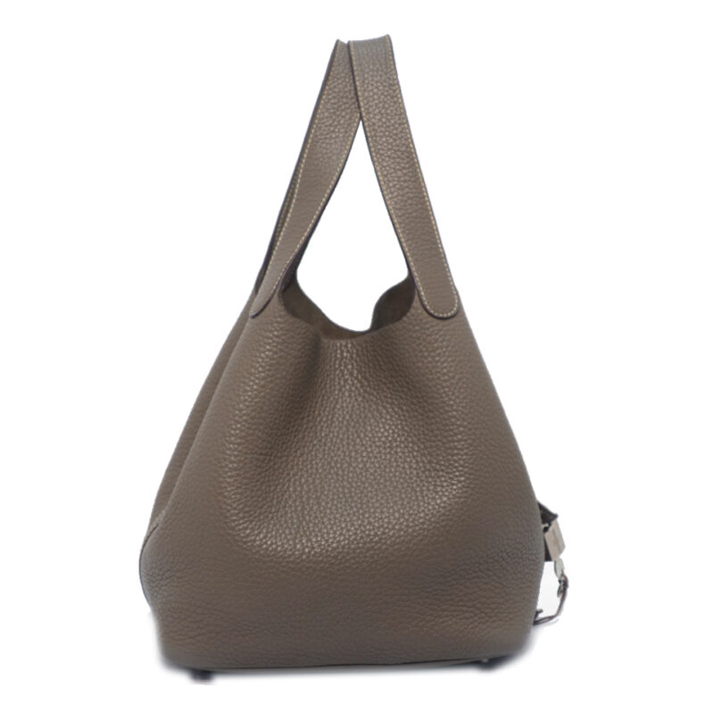 Hermes Picotin Lock 22 MM Medium Tote Etoupe O Square Stamp Palladium Hardware