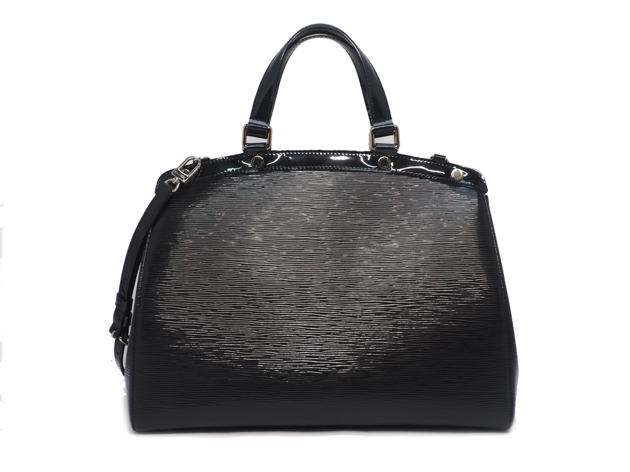 Louis Vuitton Glossy Black Electric Epi Leather Brea GM Tote w Strap
