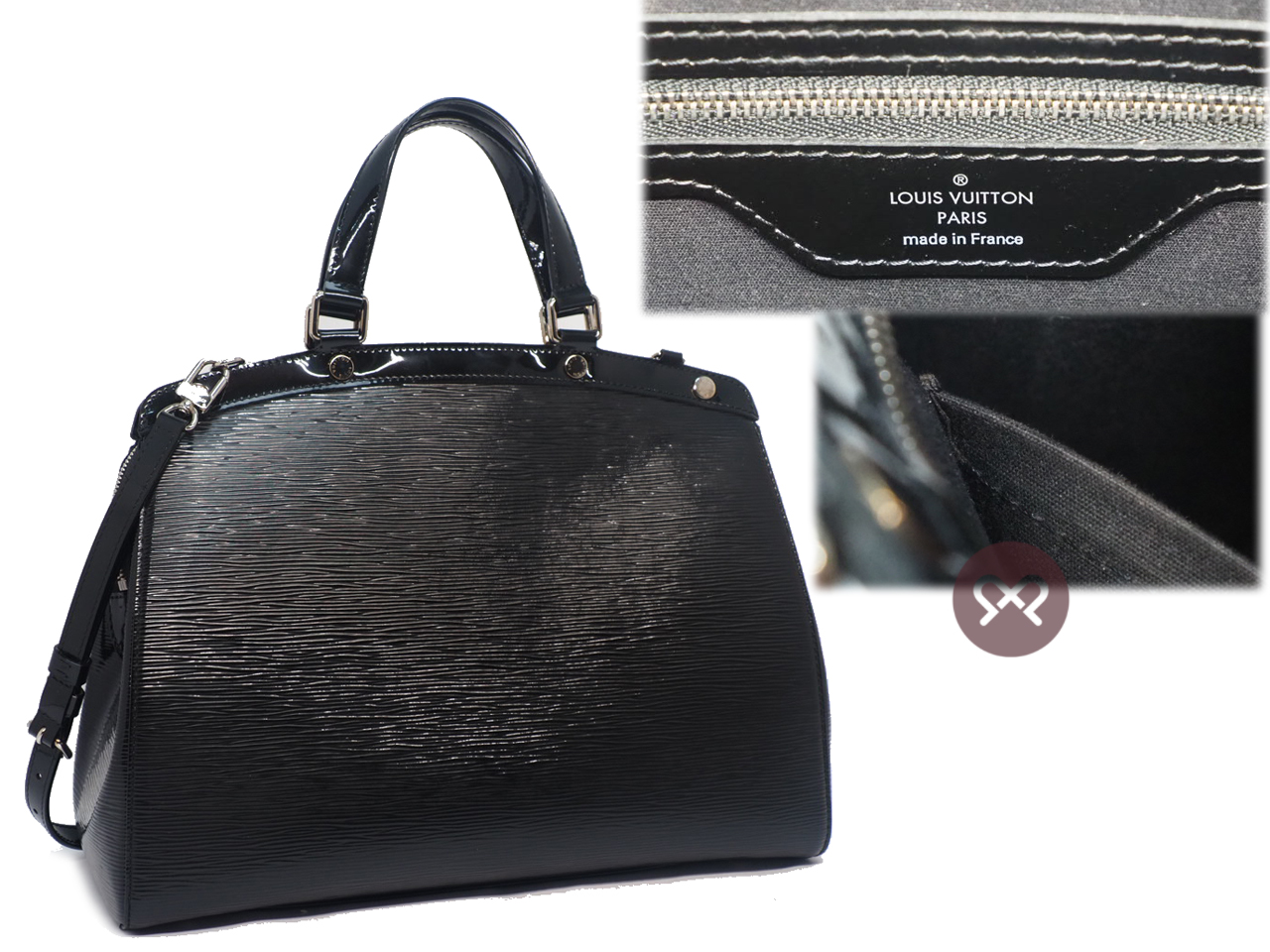 Louis Vuitton Glossy Black Electric Epi Leather Brea GM Tote w Strap - Image 2