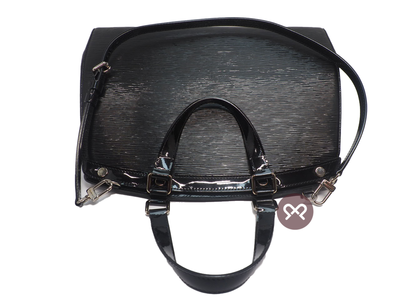 Louis Vuitton Glossy Black Electric Epi Leather Brea GM Tote w Strap - Image 6
