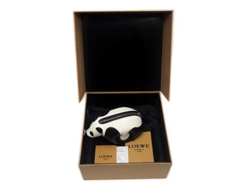 Loewe 199.70.107 Black/ White Mini Panda Coin Purse / Pouch Accessories