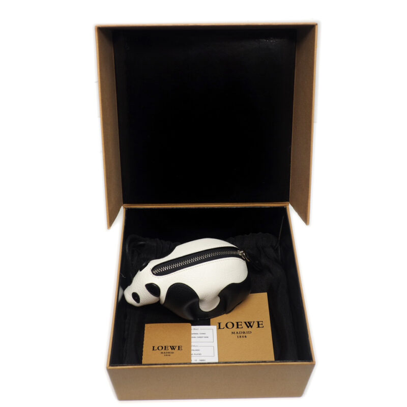 Loewe 199.70.107 Black/ White Mini Panda Coin Purse / Pouch Accessories