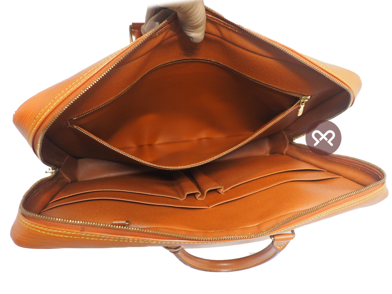 Louis Vuitton Epi Brown Soft Briefcase / Porte-Document Voyage Business Bag (VI0916) - Image 10