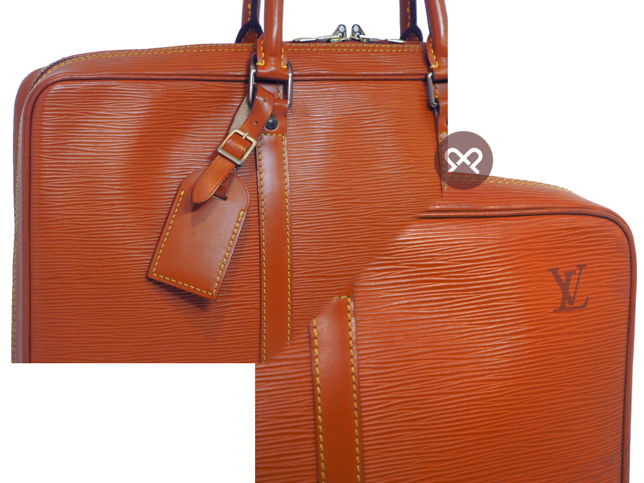 Louis Vuitton Epi Brown Soft Briefcase / Porte-Document Voyage Business Bag (VI0916) - Image 5