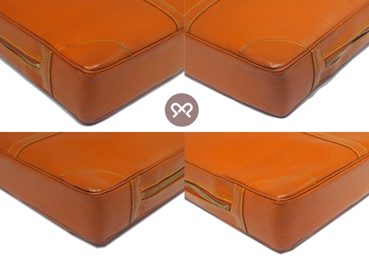 Louis Vuitton Epi Brown Soft Briefcase / Porte-Document Voyage Business Bag (VI0916) - Image 8