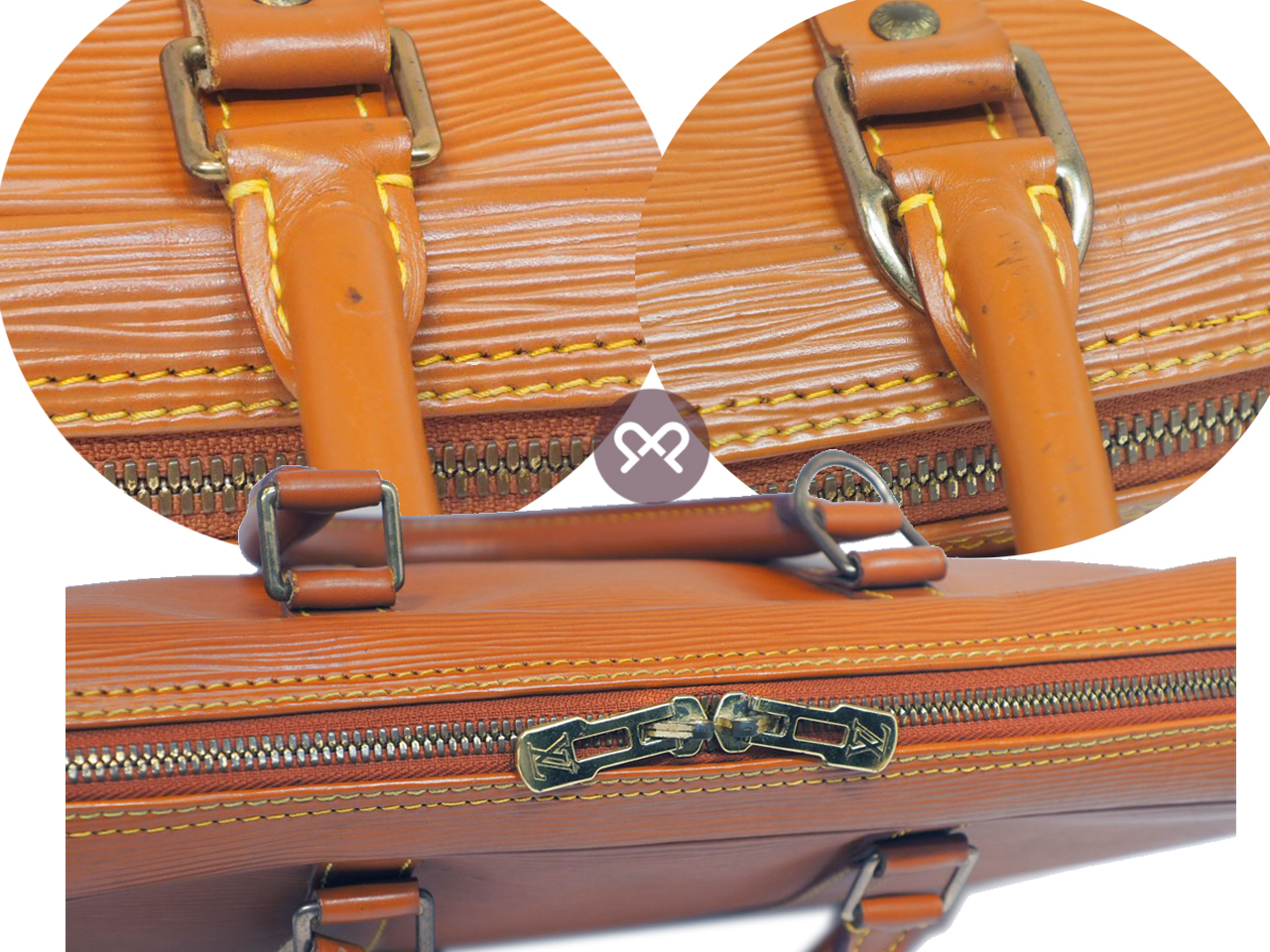 Louis Vuitton Epi Brown Soft Briefcase / Porte-Document Voyage Business Bag (VI0916) - Image 6