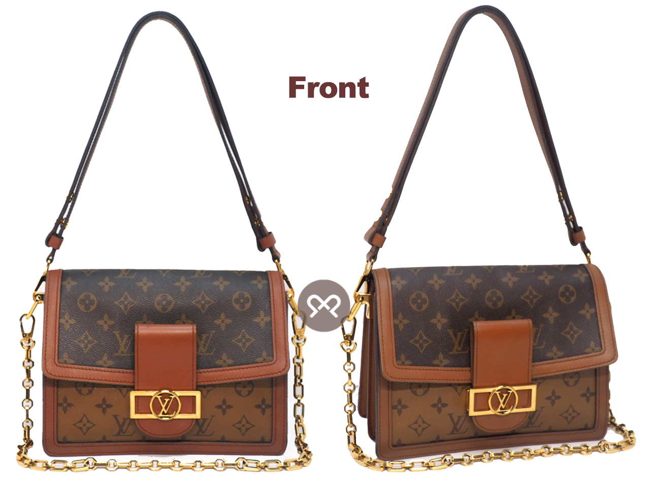 Louis Vuitton M45958 Monogram Reverse Canvas Dauphine MM City/ Crossbody Bag (CA4210) - Image 5