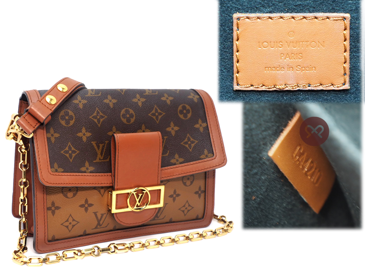 Louis Vuitton M45958 Monogram Reverse Canvas Dauphine MM City/ Crossbody Bag (CA4210) - Image 2