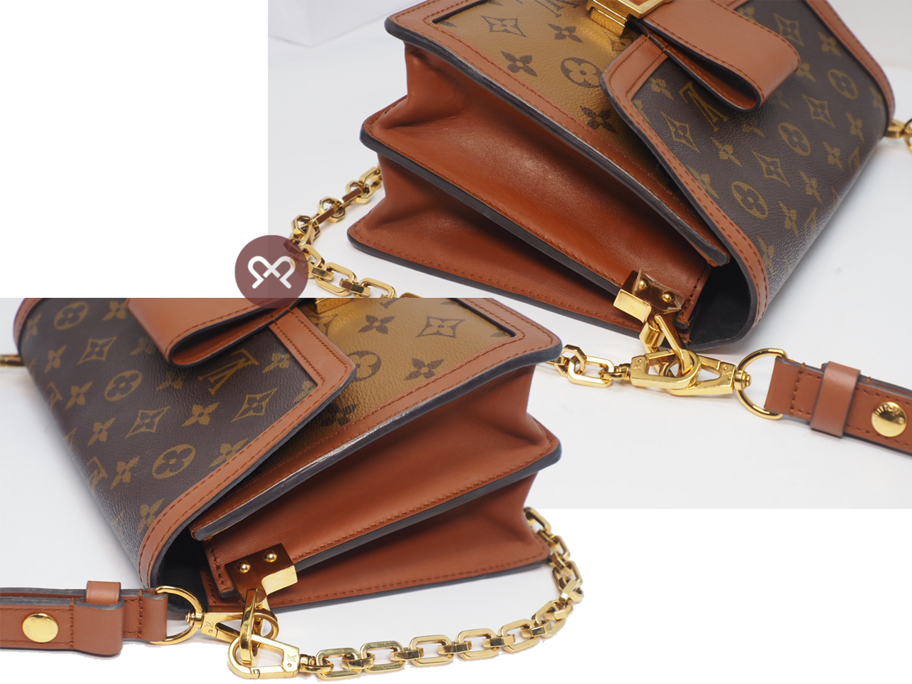 Louis Vuitton M45958 Monogram Reverse Canvas Dauphine MM City/ Crossbody Bag (CA4210) - Image 6