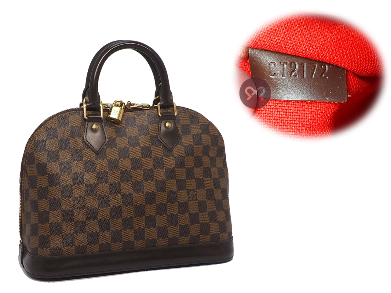 Louis Vuitton N53151 Damier Ebene Canvas Alma PM (CT2172) - Image 2