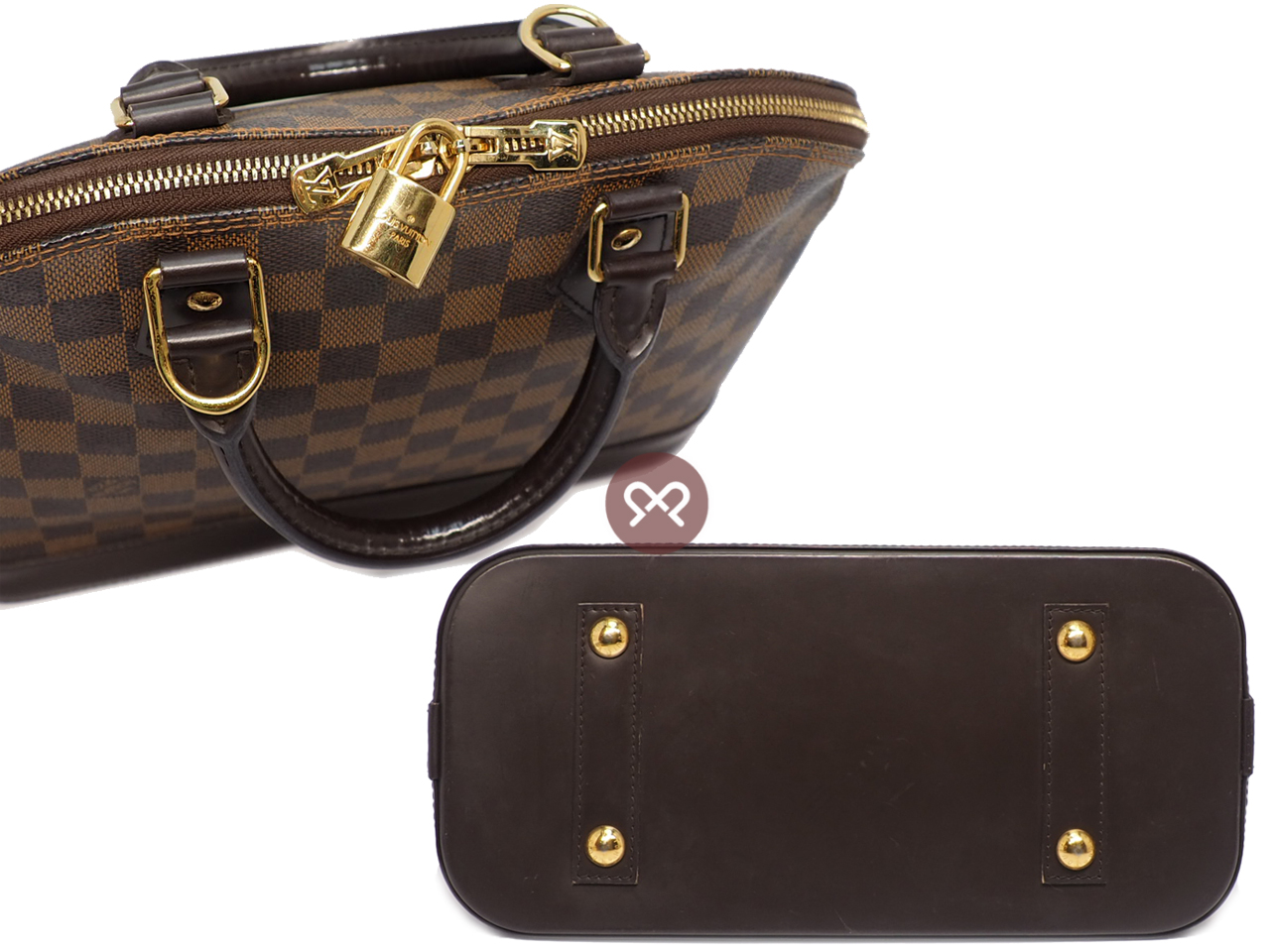 Louis Vuitton N53151 Damier Ebene Canvas Alma PM (CT2172) - Image 4