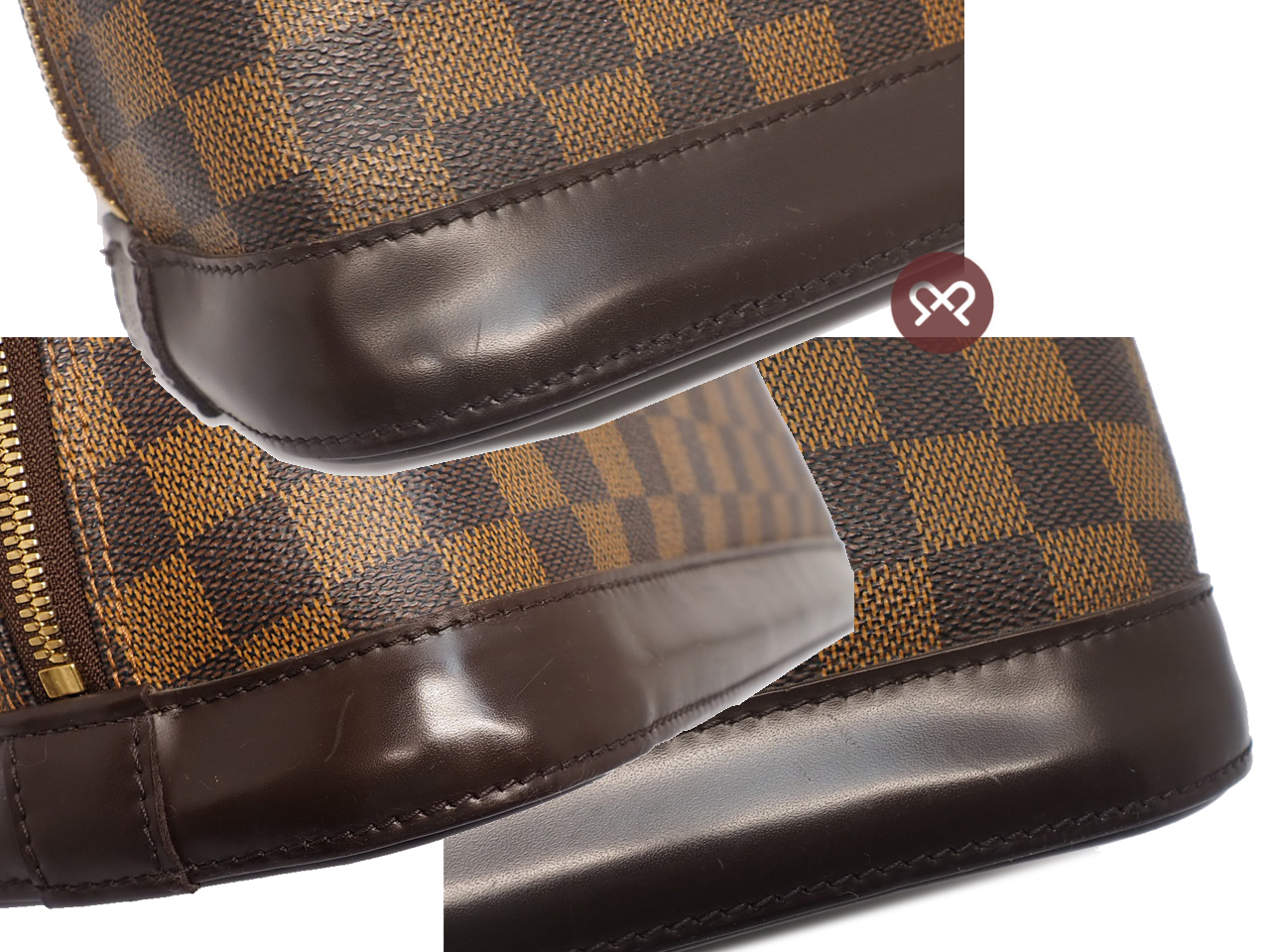 Louis Vuitton N53151 Damier Ebene Canvas Alma PM (CT2172) - Image 7