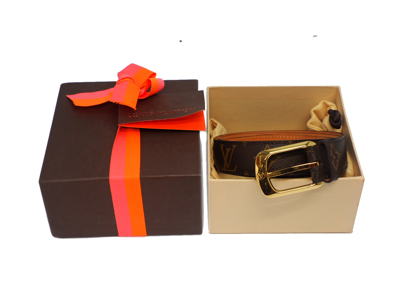 Louis Vuitton M6919 Ceinture Ellipse Monogram Canvas Belt, Size 80cm /32 in Gold Hardware (CA3181)