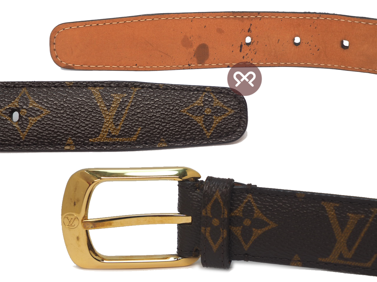 Louis Vuitton M6919 Ceinture Ellipse Monogram Canvas Belt, Size 80cm /32 in Gold Hardware (CA3181) - Image 4