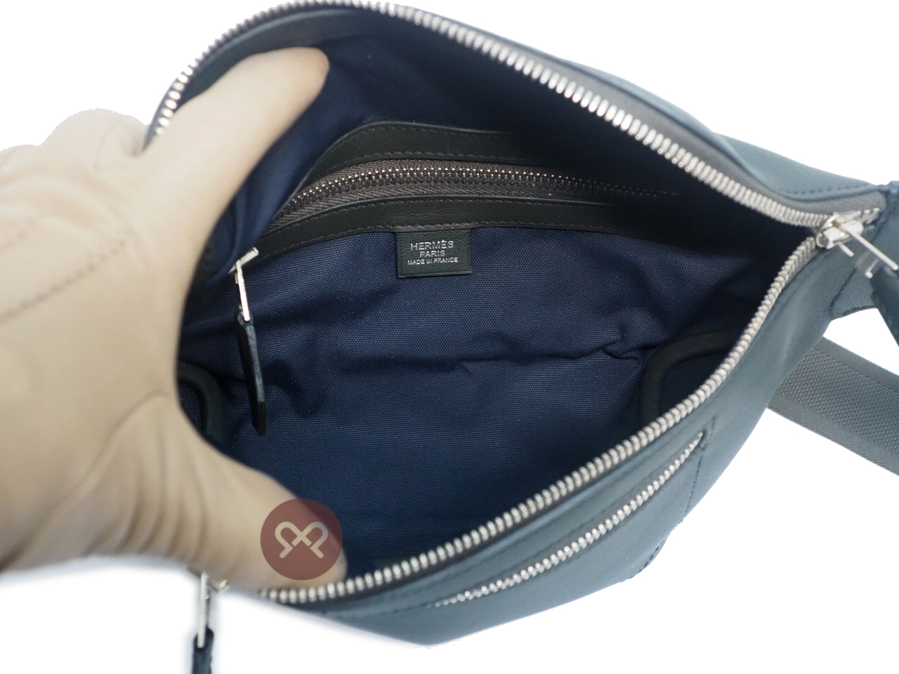 Hermes Dark Grey/ Black Calf Leather CitySlide PM C Stamp Cross Body Multiple/ Waist Belt Bag - Image 11