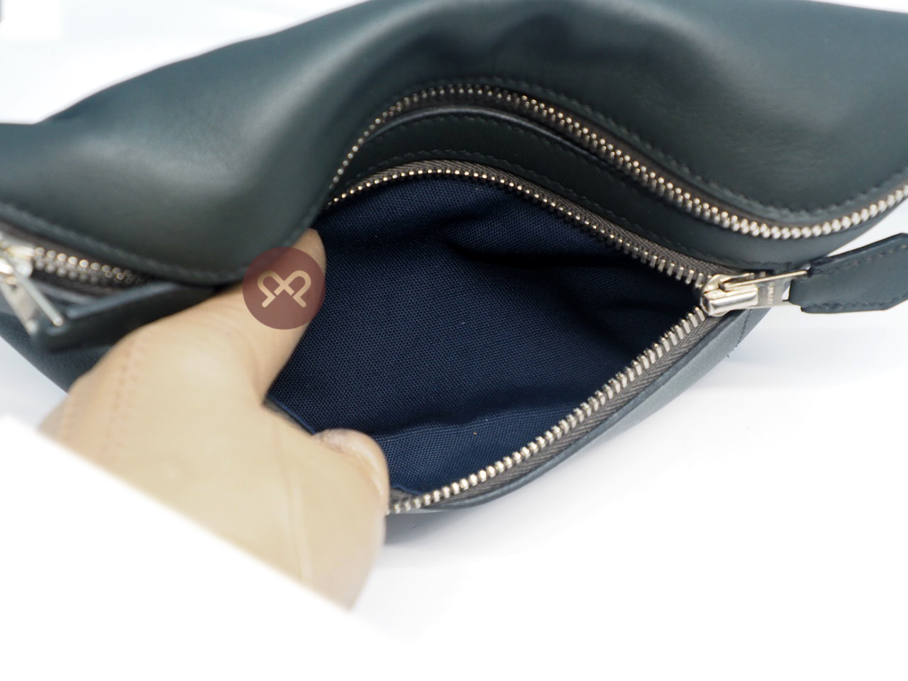 Hermes Dark Grey/ Black Calf Leather CitySlide PM C Stamp Cross Body Multiple/ Waist Belt Bag - Image 12