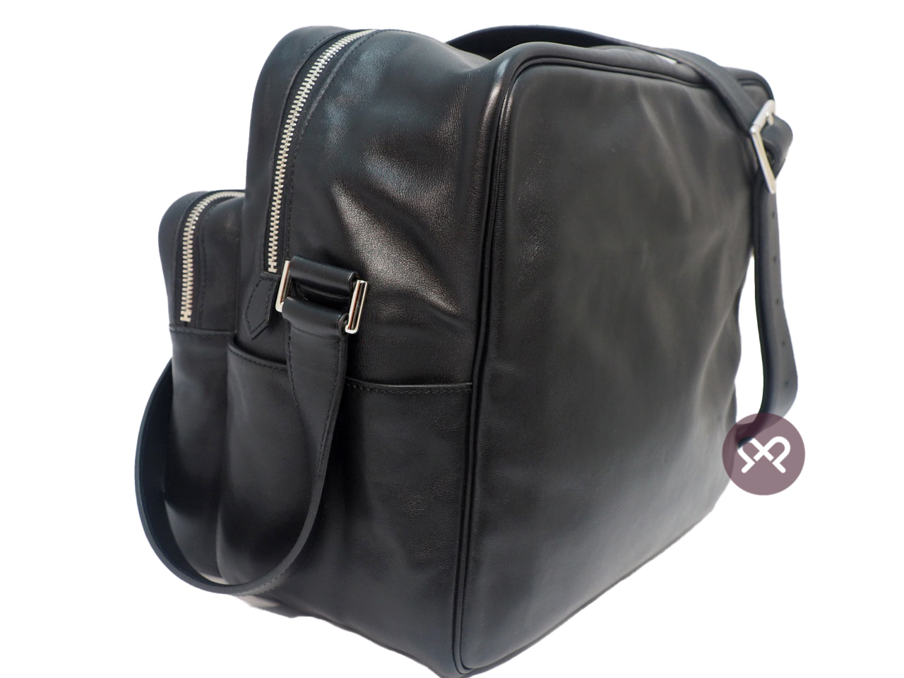 Hermes 34cm Black Veau Sikkim Calfskin L Stamp Shoulder/ Reporter/ Cross Body Messenger Bag - Image 7