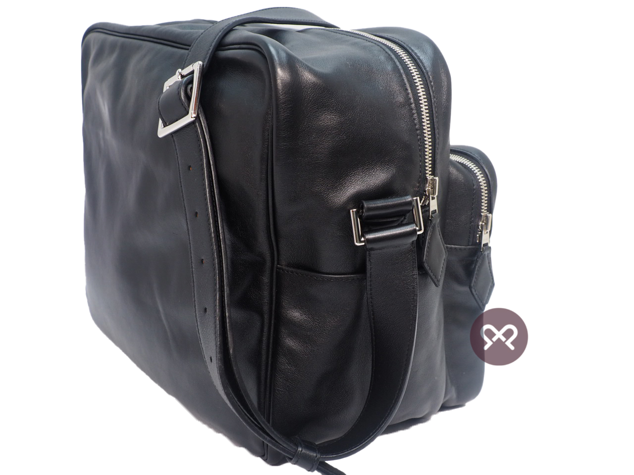 Hermes 34cm Black Veau Sikkim Calfskin L Stamp Shoulder/ Reporter/ Cross Body Messenger Bag - Image 6