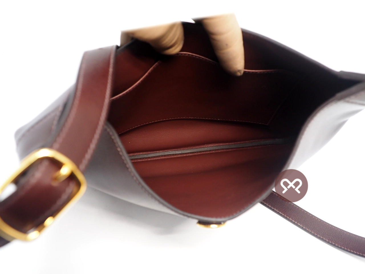 Brand new ! HERMES Trim 31cm Ebene Swift Leather Y Stamp Gold Hardware Hobo Crossbody Bag - Image 5