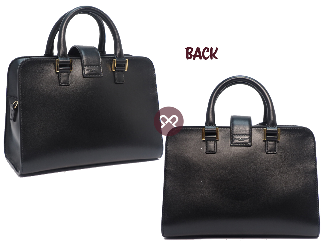 YSL Yvas Saint Laurant 472466 Black Calf Cabas Paris Baby 26cm 2 Way bag - Image 3