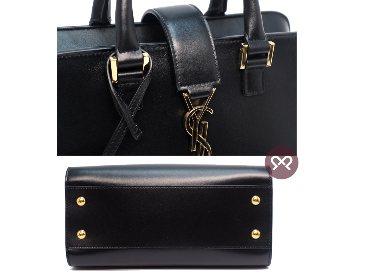 YSL Yvas Saint Laurant 472466 Black Calf Cabas Paris Baby 26cm 2 Way bag - Image 4