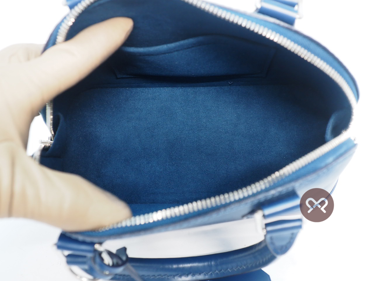 Louis Vuitton M40862 Blue Epi Leather Alma BB Tote with Strap (RFID) - Image 7