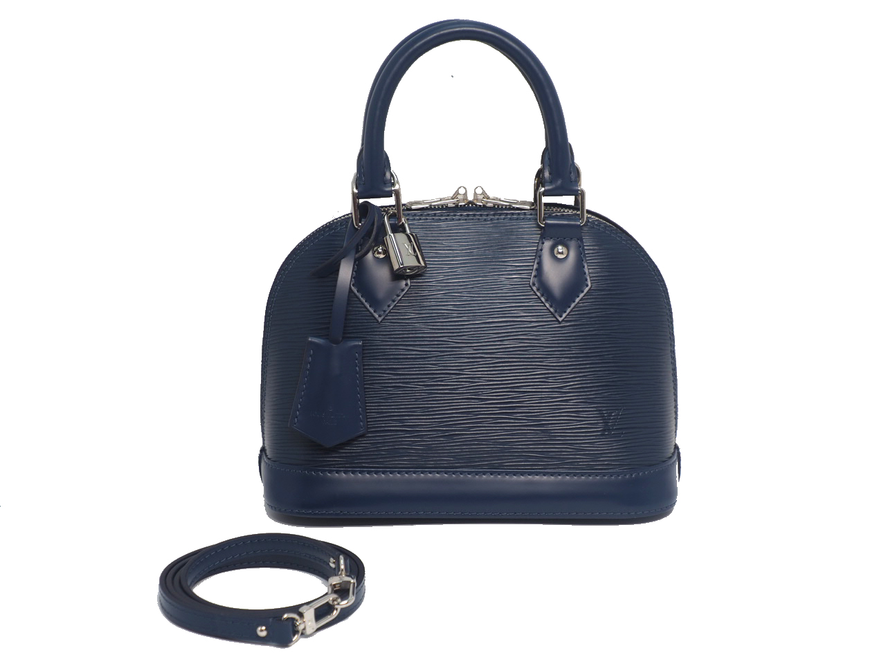 Louis Vuitton M40862 Blue Epi Leather Alma BB Tote with Strap (RFID)