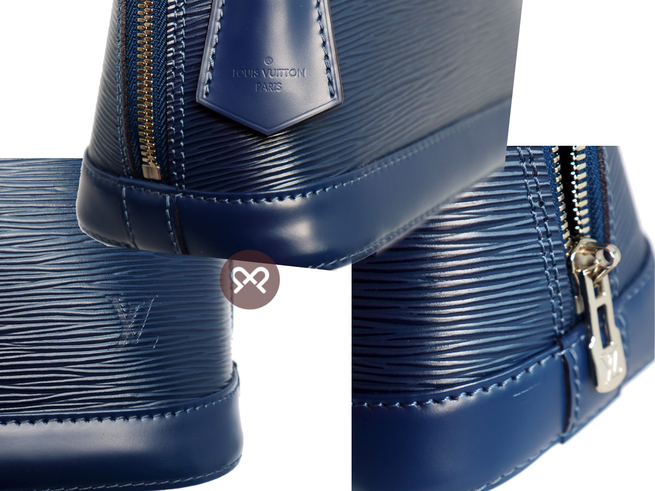 Louis Vuitton M40862 Blue Epi Leather Alma BB Tote with Strap (RFID) - Image 5