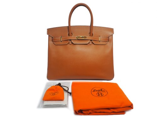 Hermes Birkin 35 Gold/ Couchevel Epsom Leather Sqaure I Stamp Gold Hardware